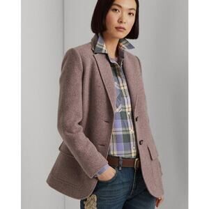 NWT Lauren Ralph Lauren Women's Herringbone Blazer Purple Size 16